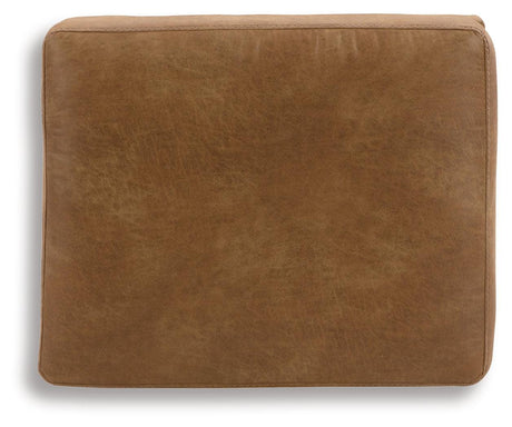 Telora Caramel Microfiber Ottoman - Ella Furniture