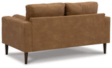 Telora Caramel Microfiber Loveseat - Ella Furniture
