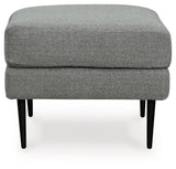 Hazela Charcoal Chenille Ottoman - Ella Furniture