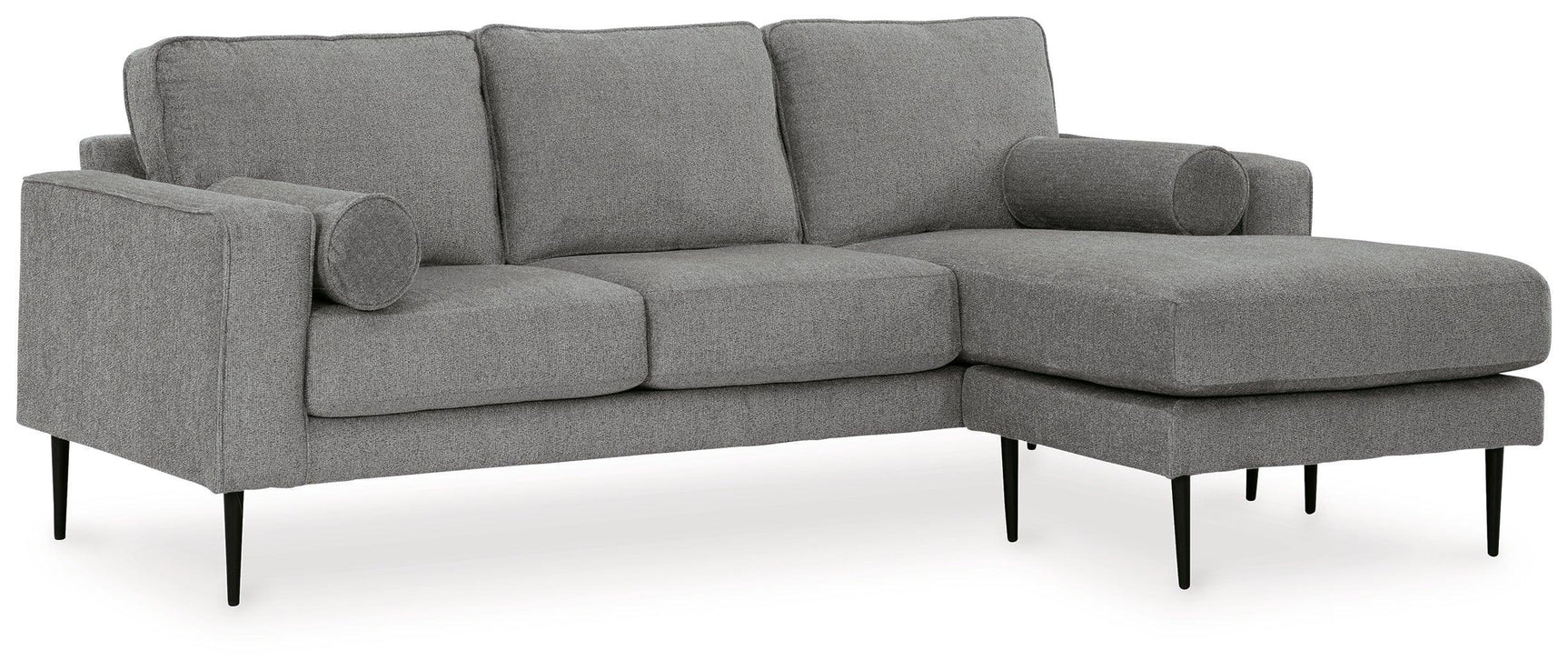 Hazela Charcoal Chenille Sofa Chaise - Ella Furniture