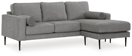 Hazela Charcoal Chenille Sofa Chaise - Ella Furniture