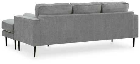 Hazela Charcoal Chenille Sofa Chaise - Ella Furniture
