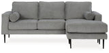 Hazela Charcoal Chenille Sofa Chaise - Ella Furniture