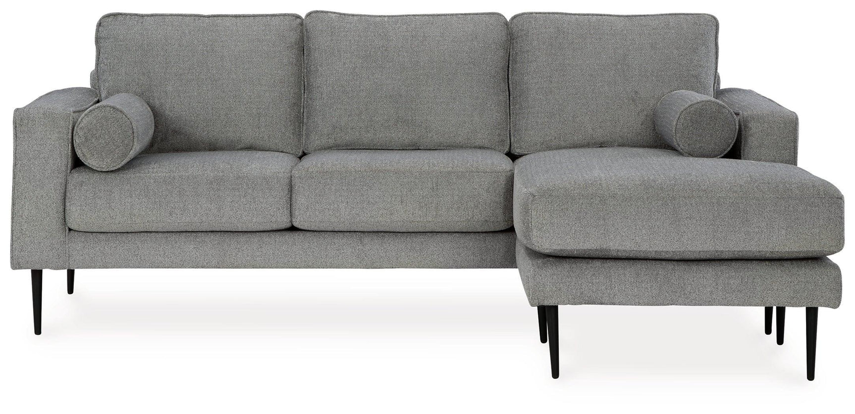 Hazela Charcoal Chenille Sofa Chaise - Ella Furniture