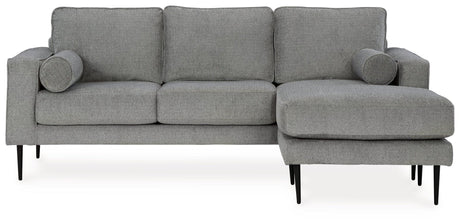 Hazela Charcoal Chenille Sofa Chaise - Ella Furniture