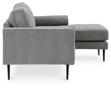 Hazela Charcoal Chenille Sofa Chaise - Ella Furniture