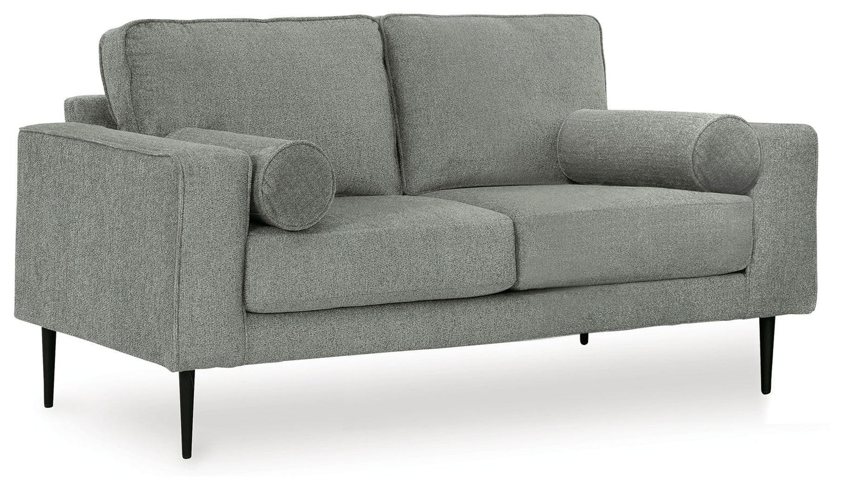 Hazela Charcoal Chenille Loveseat - Ella Furniture