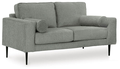Hazela Charcoal Chenille Loveseat - Ella Furniture