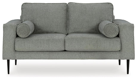 Hazela Charcoal Chenille Loveseat - Ella Furniture