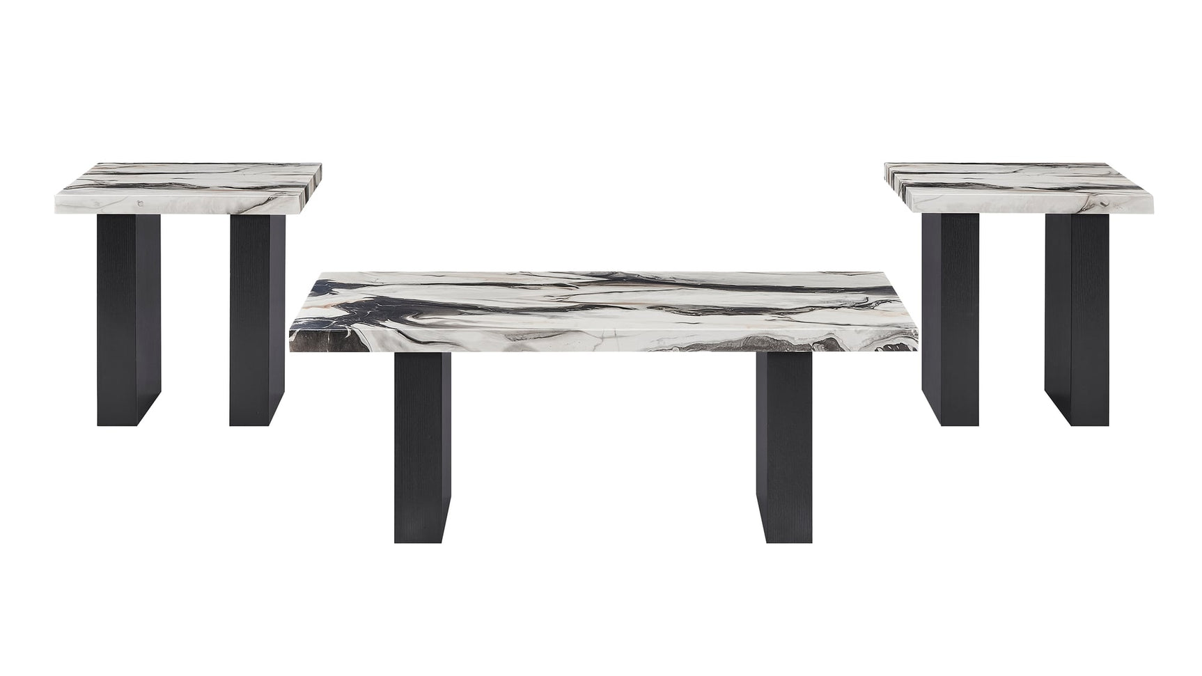 Vega 3-Piece Faux Marble Coffee Table Set view 2