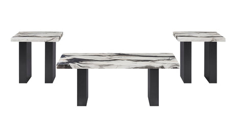 Vega 3-Piece Faux Marble Coffee Table Set view 2