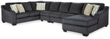 Eltmann Slate Chenille 4-Piece Sectional With Chaise 41303S8 - Ella Furniture