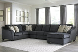 Eltmann Slate Chenille 4-Piece Sectional With Chaise 41303S8 - Ella Furniture