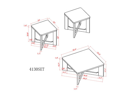 Royce 3-Piece Coffee Table Set view 7