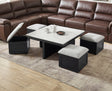 Marta Coffee Table with 4 Storage Ottomans from Ella Furniture