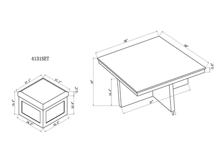 Marta Coffee Table with 4 Storage Ottomans view 5