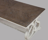 Clementine White-Brown 3-Piece Coffee Table Set (1Xcoffee 2Xend) - Ella Furniture