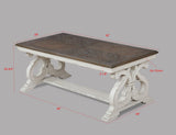 Clementine White-Brown 3-Piece Coffee Table Set (1Xcoffee 2Xend) - Ella Furniture