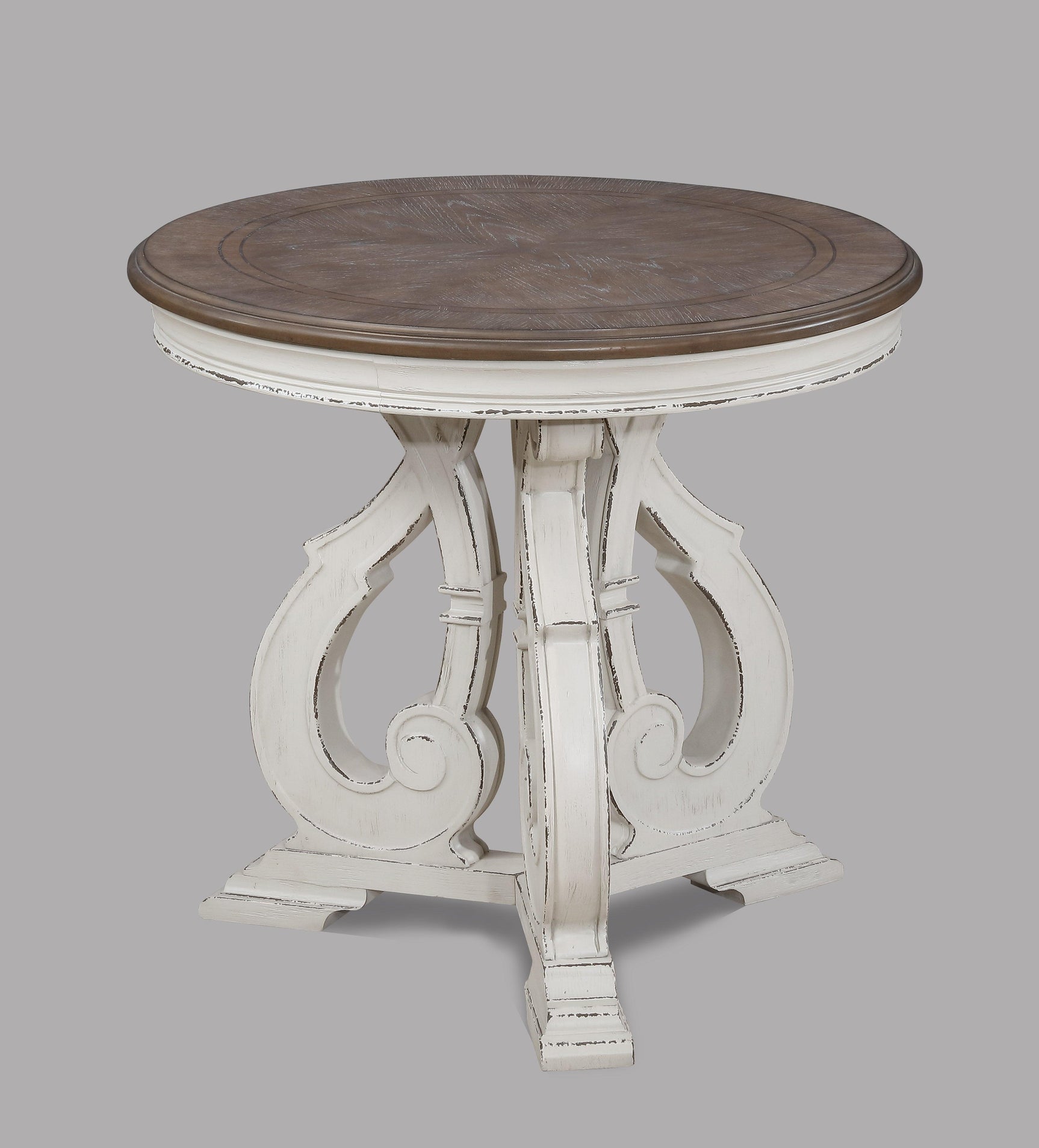 Clementine White-Brown 3-Piece Coffee Table Set (1Xcoffee 2Xend) - Ella Furniture