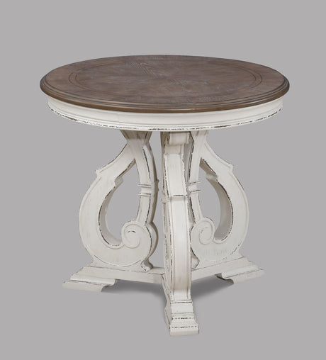 Clementine White-Brown 3-Piece Coffee Table Set (1Xcoffee 2Xend) - Ella Furniture