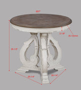 Clementine White-Brown 3-Piece Coffee Table Set (1Xcoffee 2Xend) - Ella Furniture
