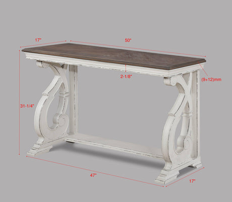 Clementine White-Brown 3-Piece Coffee Table Set (1Xcoffee 2Xend) - Ella Furniture