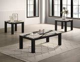 Ivy 3-Piece Faux Marble Brown Coffee Table Set from Ella Furniture
