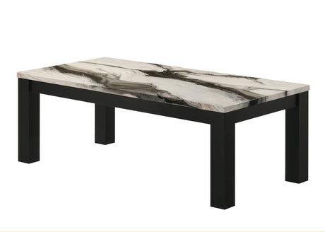 Ivy 3-Piece Faux Marble Brown Coffee Table Set view 3