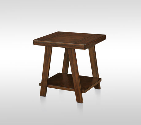 Samhorn Brown Finish Modern 3-Piece Coffee Table Set, Angled Legs - Ella Furniture