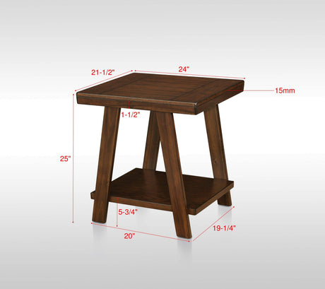 Samhorn Brown Finish Modern 3-Piece Coffee Table Set, Angled Legs - Ella Furniture