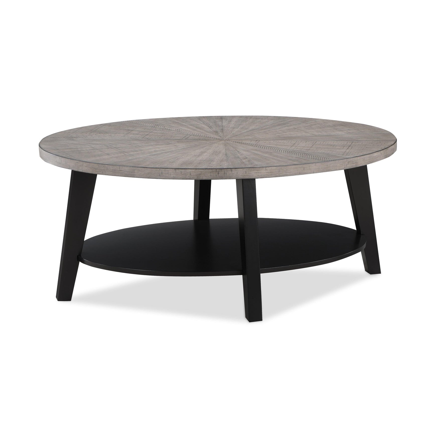 Mathis Gray Modern Contemporary Solid Wood And Veneers Round 3-Pk Cocktail Coffee Set - Ella Furniture