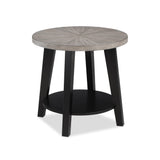 Mathis Gray Modern Contemporary Solid Wood And Veneers Round 3-Pk Cocktail Coffee Set - Ella Furniture