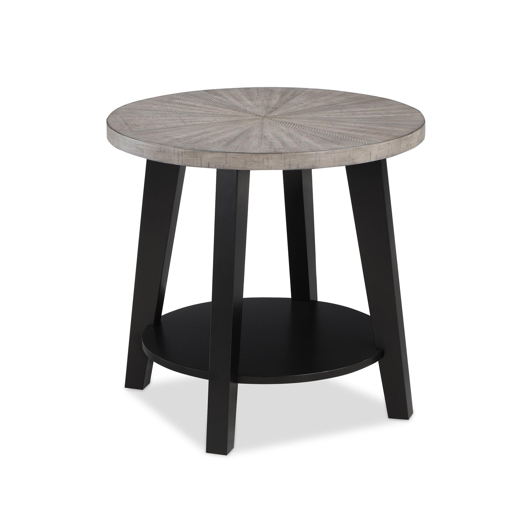 Mathis Gray Modern Contemporary Solid Wood And Veneers Round 3-Pk Cocktail Coffee Set - Ella Furniture