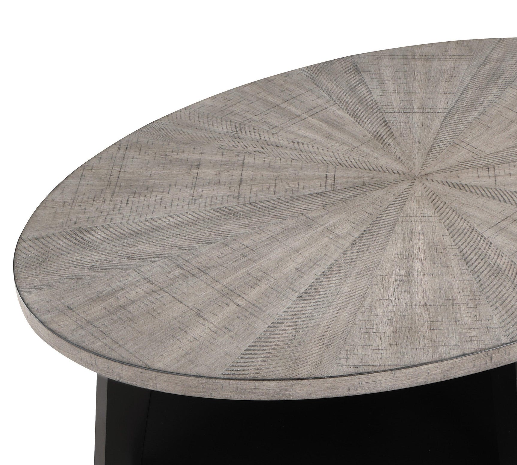 Mathis Gray Modern Contemporary Solid Wood And Veneers Round 3-Pk Cocktail Coffee Set - Ella Furniture
