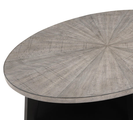 Mathis Gray Modern Contemporary Solid Wood And Veneers Round 3-Pk Cocktail Coffee Set - Ella Furniture