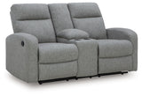 Gauntlet Sterling Chenille Reclining Loveseat with Console