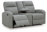 Gauntlet Sterling Chenille Reclining Loveseat with Console