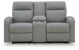 Gauntlet Sterling Chenille Reclining Loveseat with Console