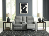 Gauntlet Sterling Chenille Reclining Loveseat with Console