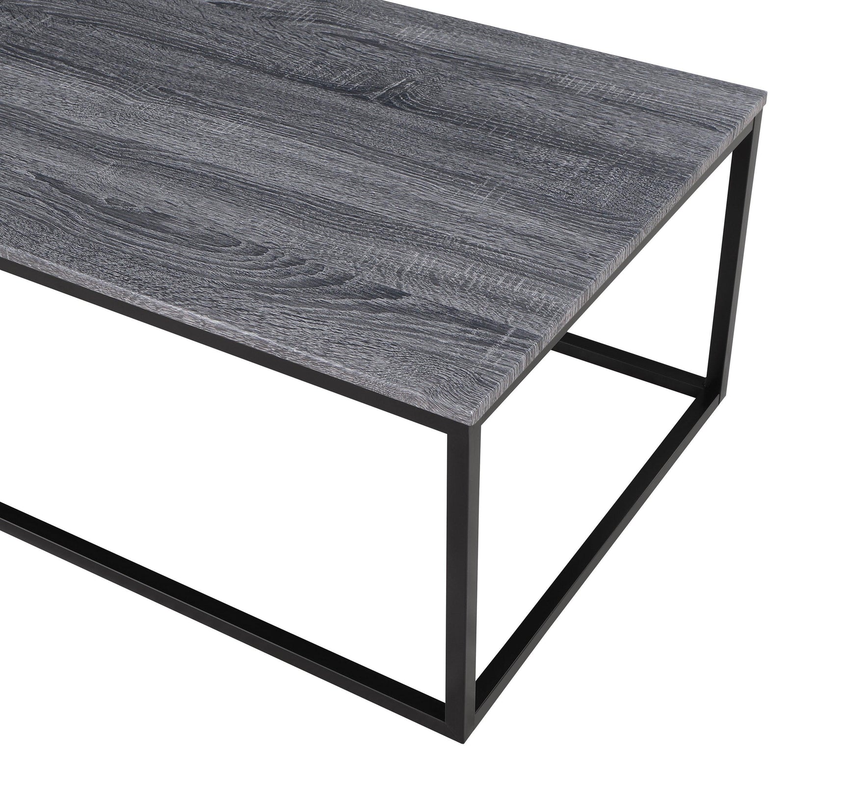 Adola Gray Modern Contemporary Solid Wood And Veneers, Metal 3-Pk Nesting Coffee Table - Ella Furniture