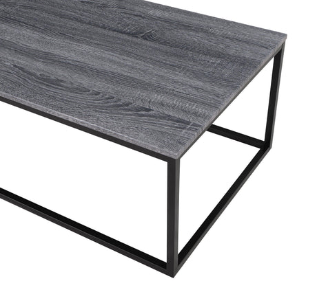 Adola Gray Modern Contemporary Solid Wood And Veneers, Metal 3-Pk Nesting Coffee Table - Ella Furniture