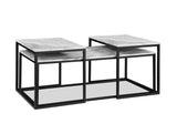 Adola Marble White Modern 3-Piece Coffee Nesting Table Set - Ella Furniture