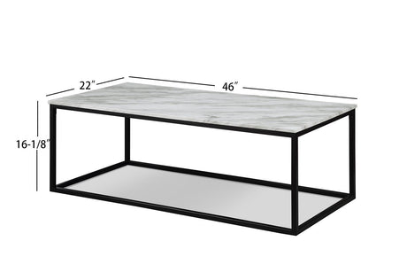 Adola Marble White Modern 3-Piece Coffee Nesting Table Set - Ella Furniture