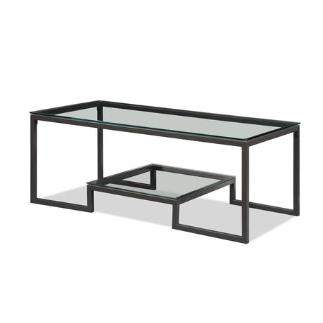 Carter Gray Clear Glass 3-Piece Coffee Table Set - Ella Furniture