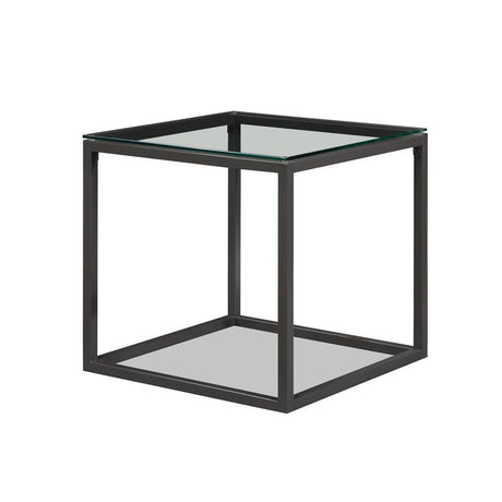 Carter Gray Clear Glass 3-Piece Coffee Table Set - Ella Furniture