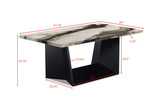 Adea 3-Piece Brown Faux Marble Coffee Table Set view 5