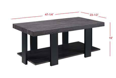 Randy Dark-Gray Modern Aesthetic 3-Piece Occasional Coffee Table Set - Ella Furniture