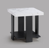 Boris Black White Faux Marble Coffee Table Set