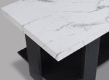Boris Black White Faux Marble Coffee Table Set