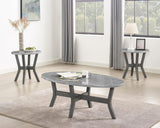 Judson Gray 3-Pk Modern Sleek Wood And Veneers Oval Cocktail Set - Ella Furniture
